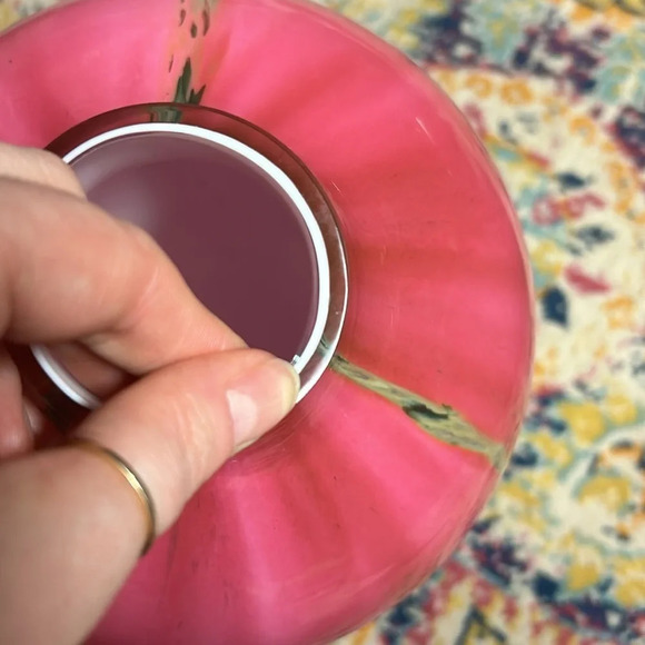 Large Heavy Glass Art Vase Round Form 3 Layers - Picture 4 of 6